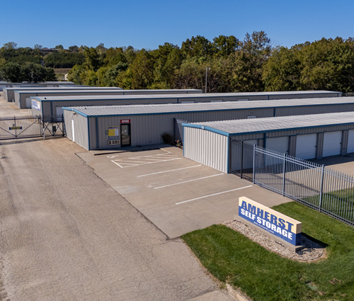 Amherst Self Storage arial view of storage facility