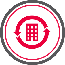 building with arrow icon