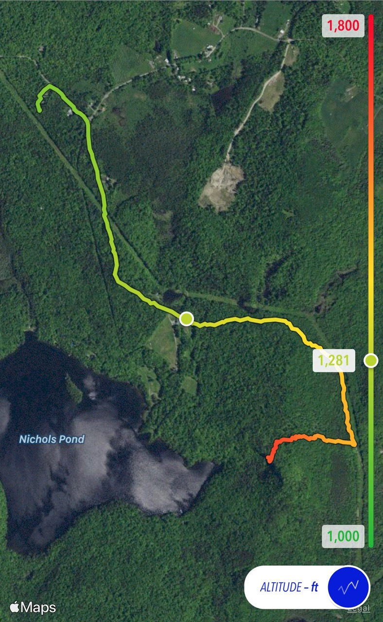 Hike to Nichols Ledge map