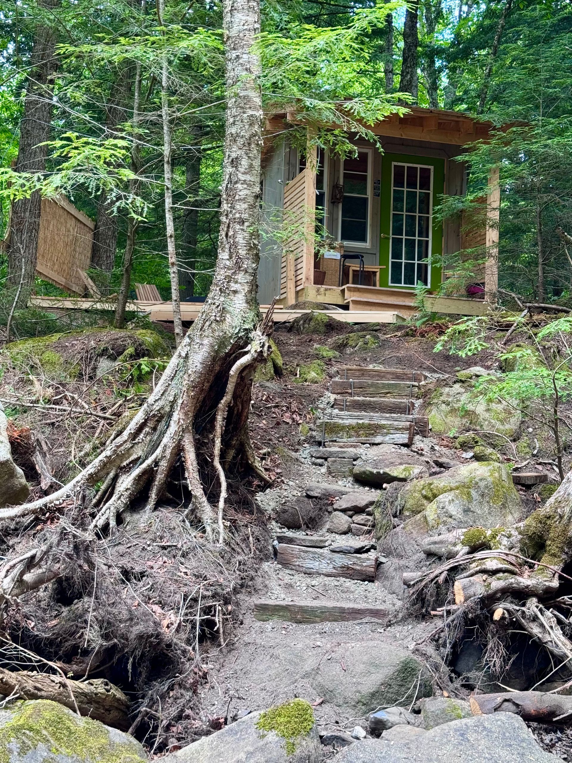 Sauna view from stream