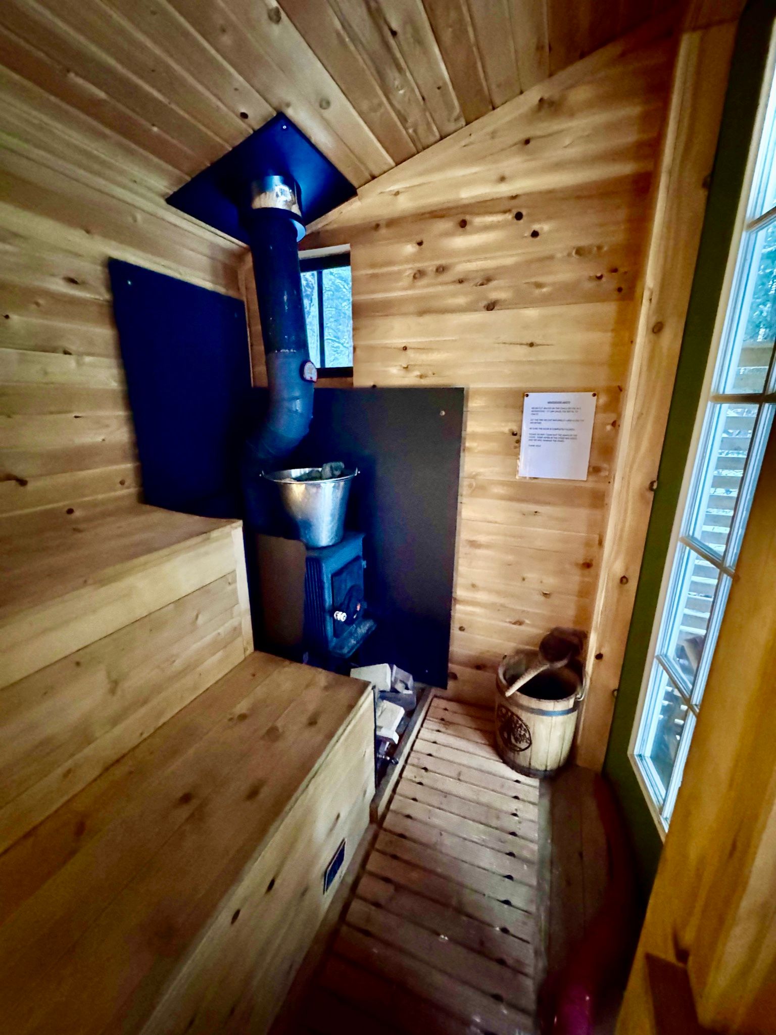 Enjoying the outdoor tub