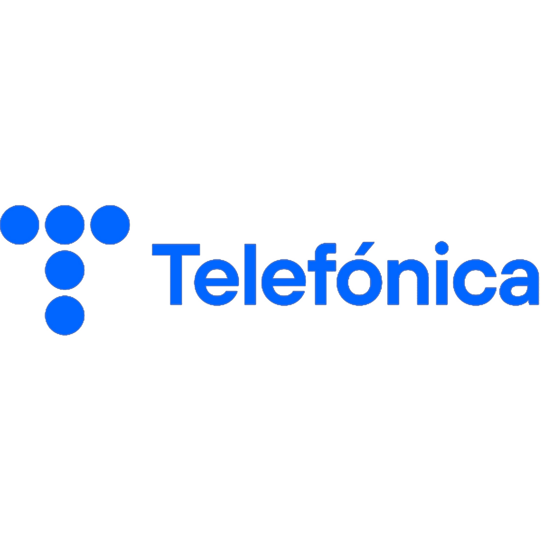 Blue TelefĂłnica logo: a stylized