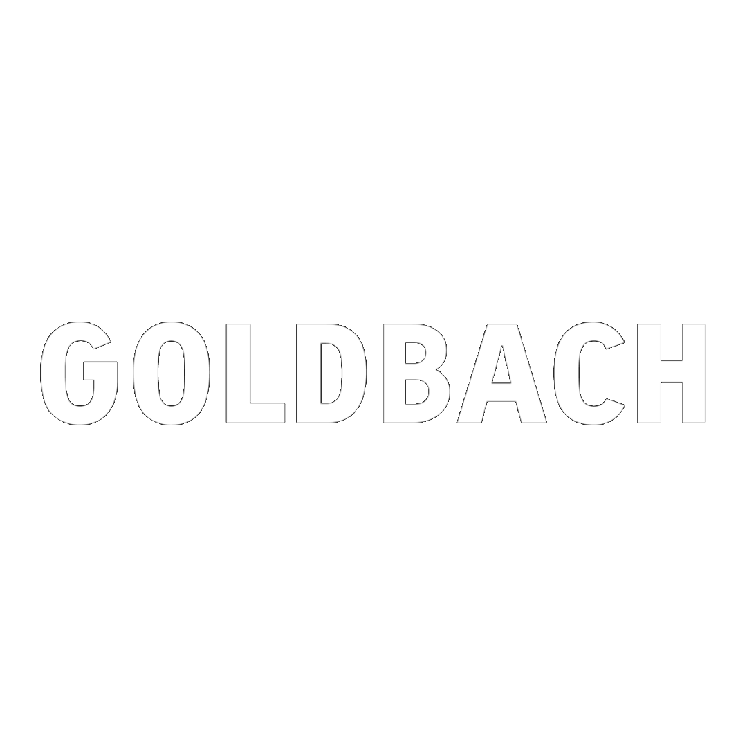 GOLDBACH text, outlines in light gray.