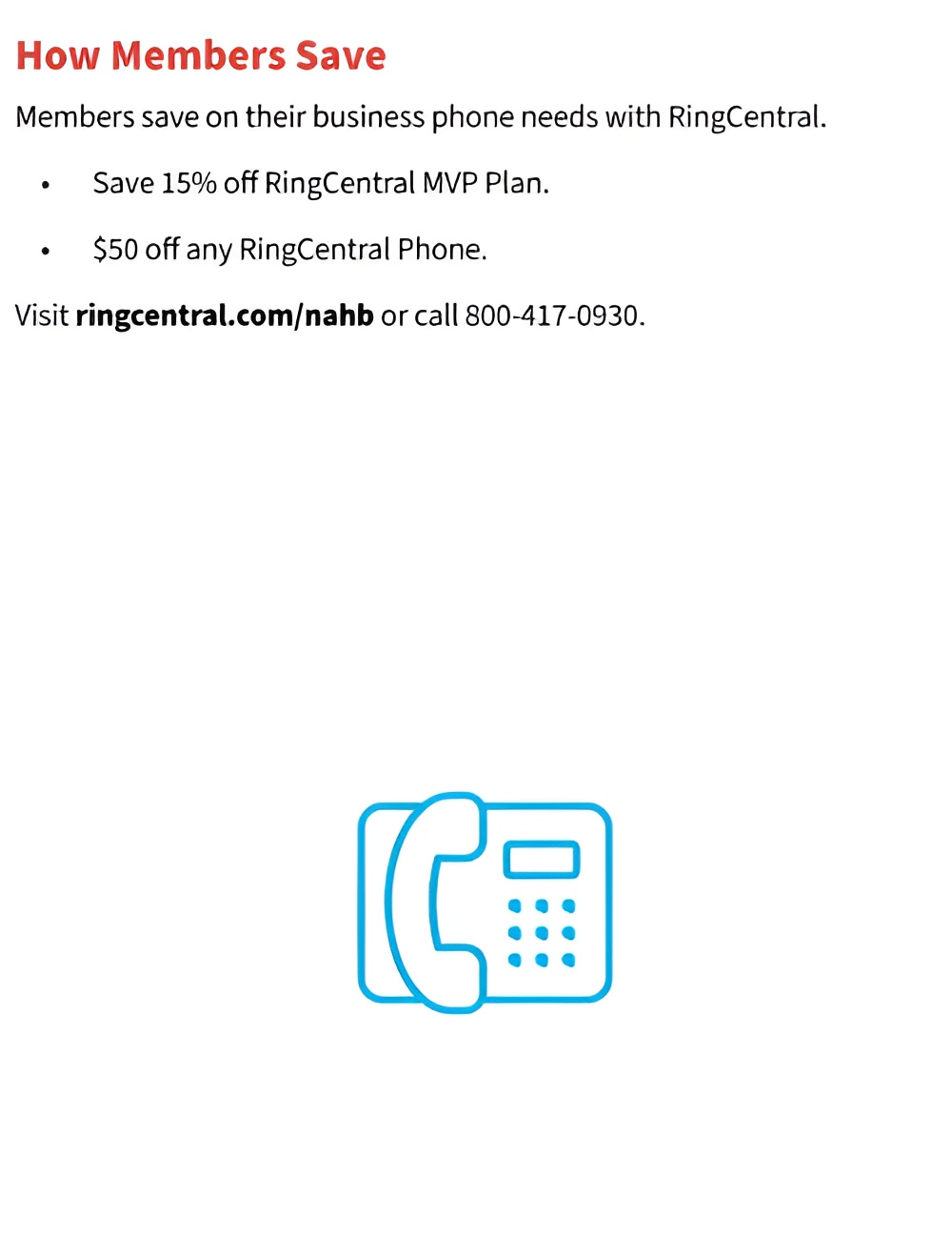 How members save on their business phone needs with ringcentral.