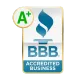 Beau Monde BBB Accredited Business badge with A+ rating 