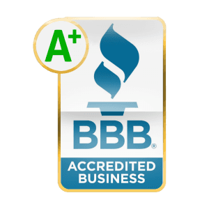 BBB Accredited Business logo with an A+ rating. Better Business Bureau of Lafayette, LA