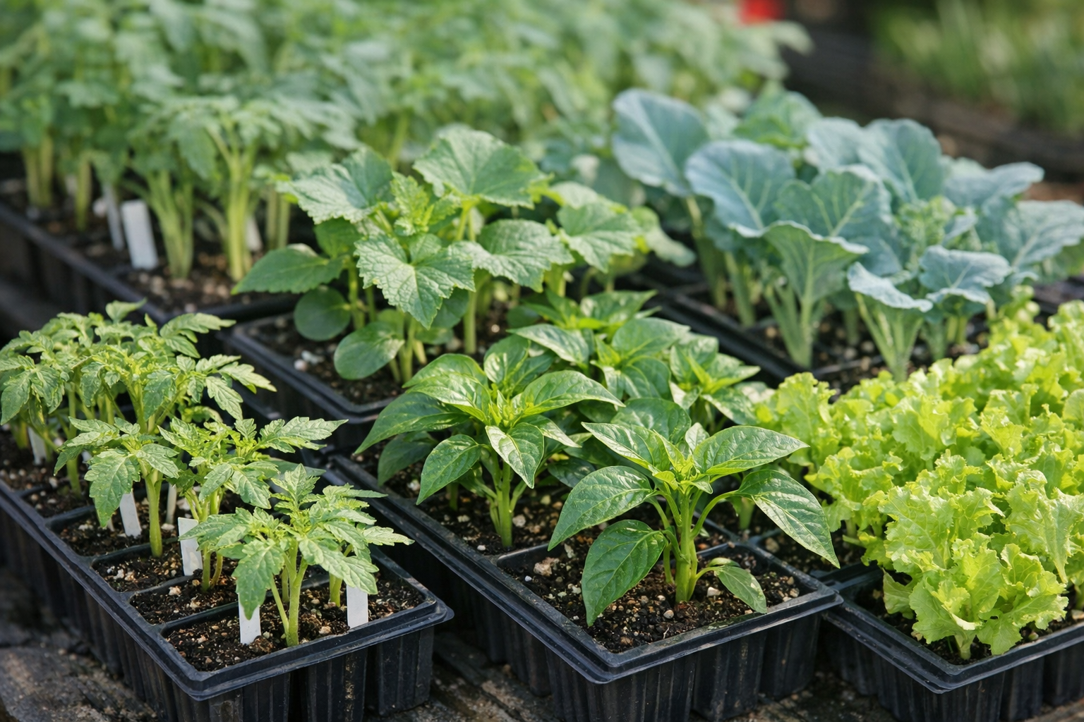Vegetable seedlings in nursery trays – 