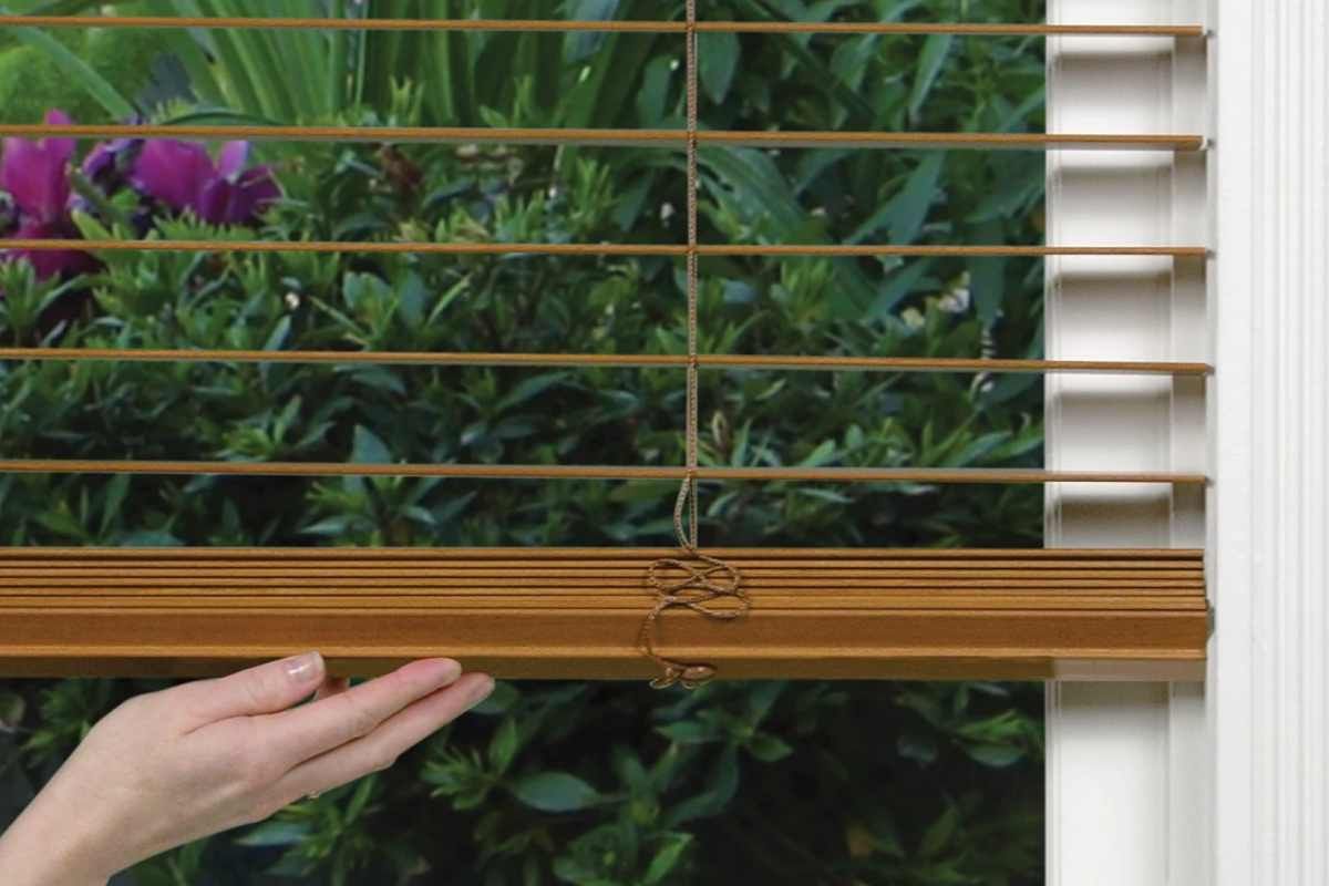 Spice up your white interior with Hunter Douglas Parkland® Wood Blinds