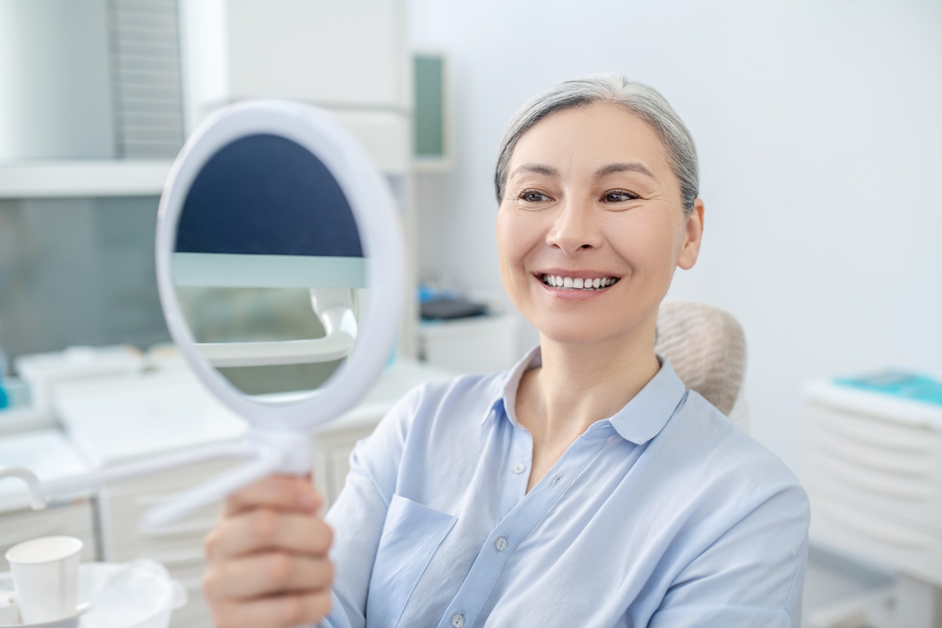 happy dental crown patient