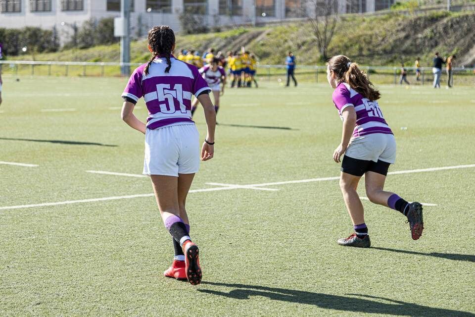 girls playing footaball