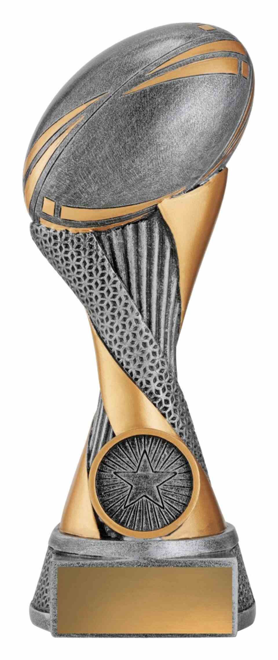 rugby ball on trophy design