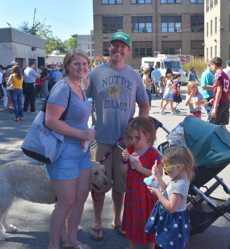 A man wearing a shirt that says notre dame