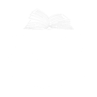 In weiß gehaltenes Logo: Kreis mit einem aufgeschlagenen Buch oben. Mittig steht in Dekorativschrift Steffi Frei. Darunter in gebogener Schrift Shop ~ Books and Merch