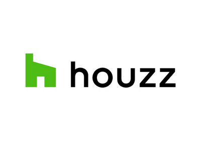 The Houzz logo, consisting of a green stylized house icon followed by the word 