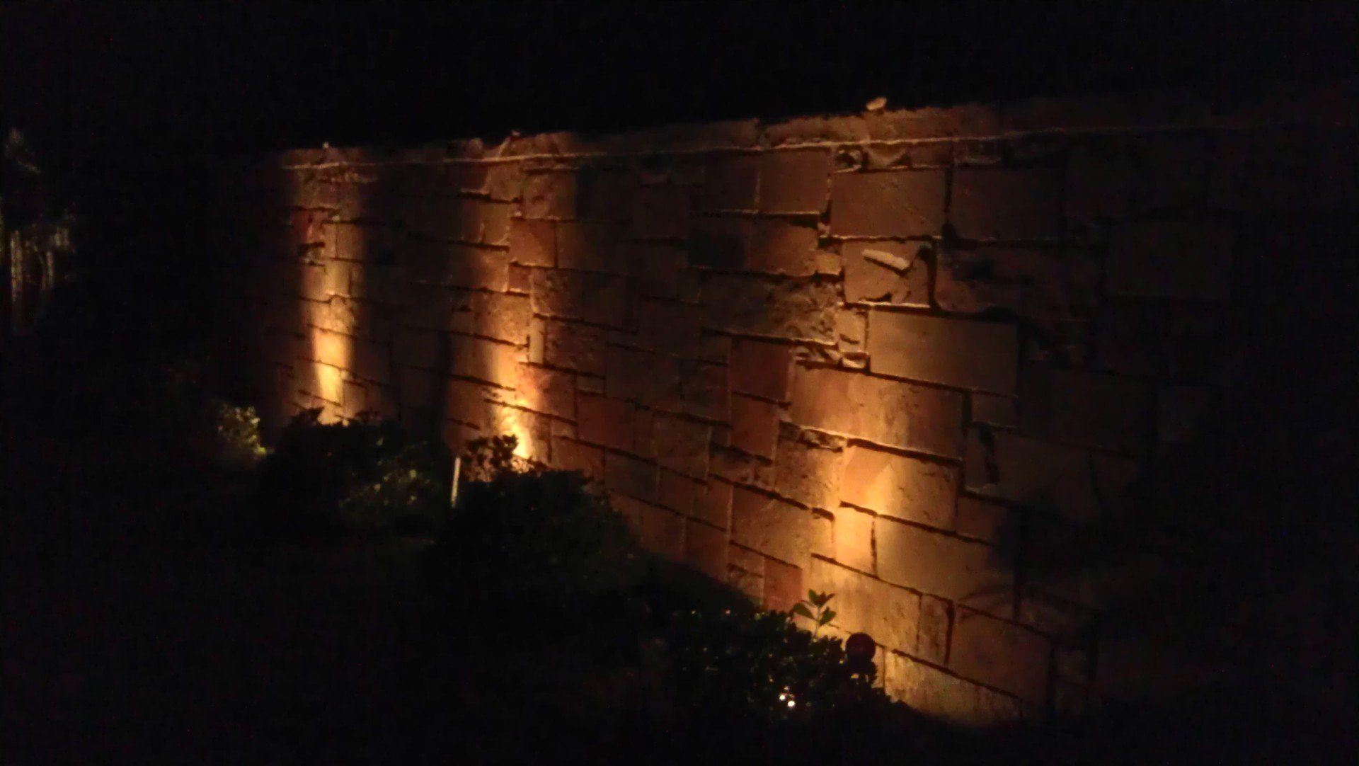 Exterior wall with ambient lighting 