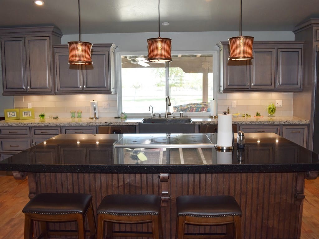 Black Marble Countertop with Chairs — Imperial, CA — NS Construction