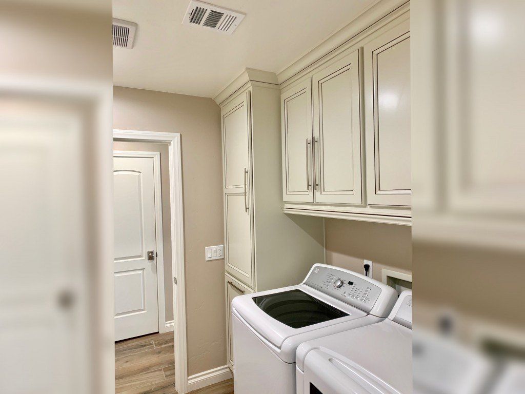 White Cabinet with Washing Machines Below — Imperial, CA — NS Construction