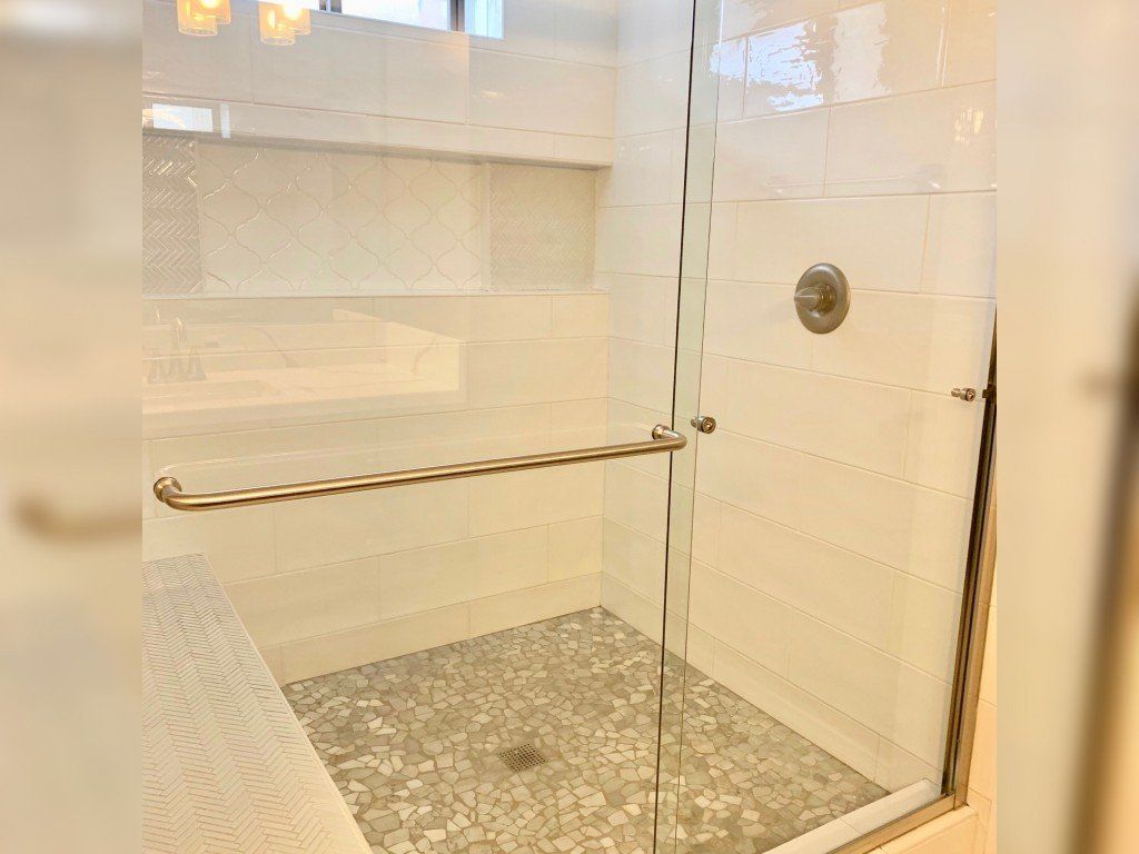 Shower with Tile and Glass — Imperial, CA — NS Construction