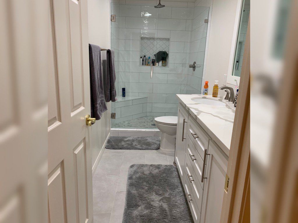 Bathroom with Door Mat — Imperial, CA — NS Construction