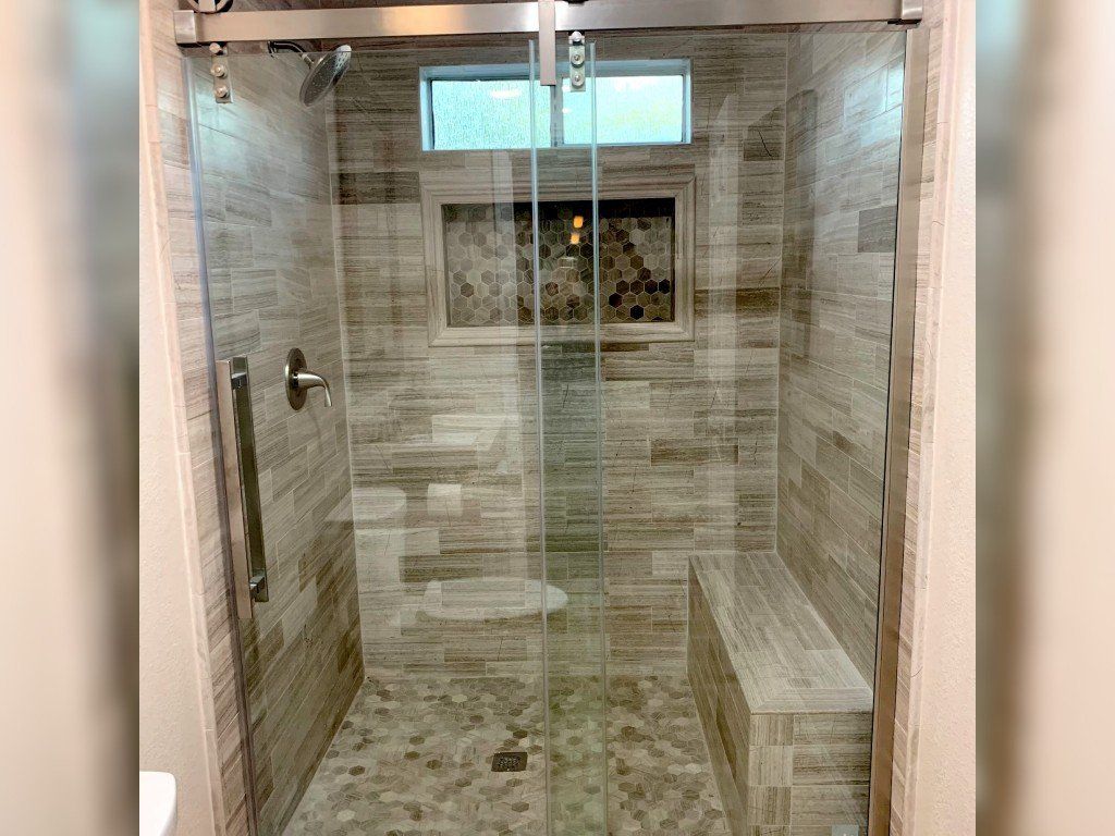 Shower with Glass Doors — Imperial, CA — NS Construction