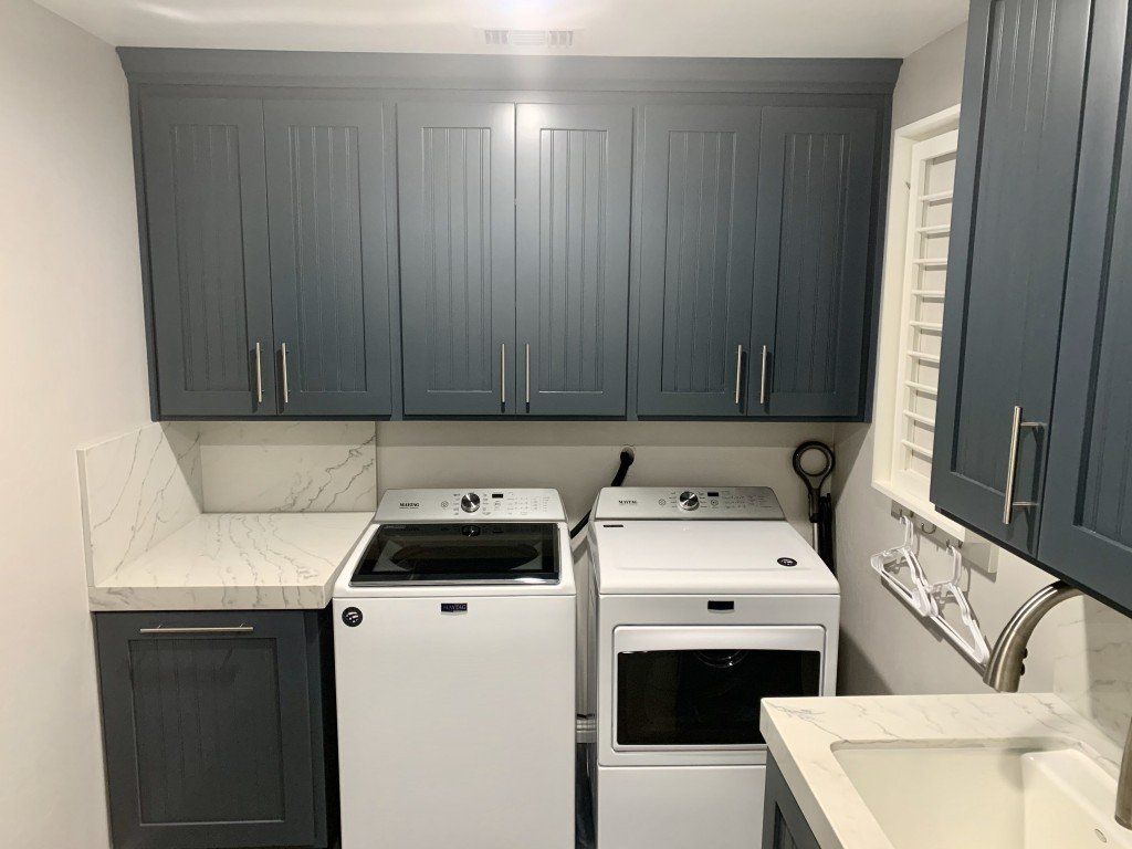 Washing Machines Below Hanging Cabinet — Imperial, CA — NS Construction