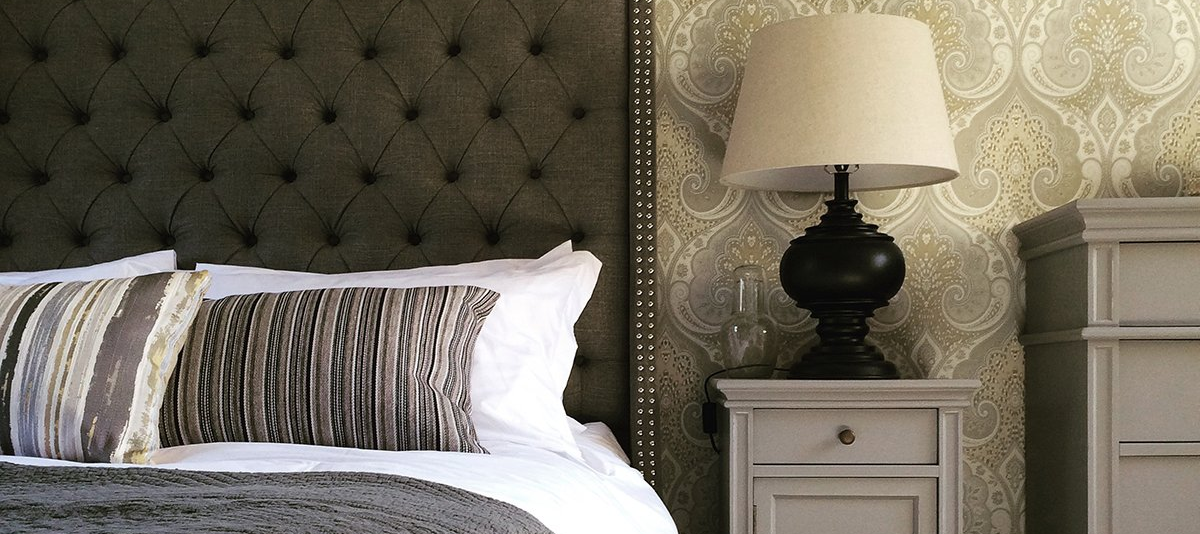 Deep buttoned headboard