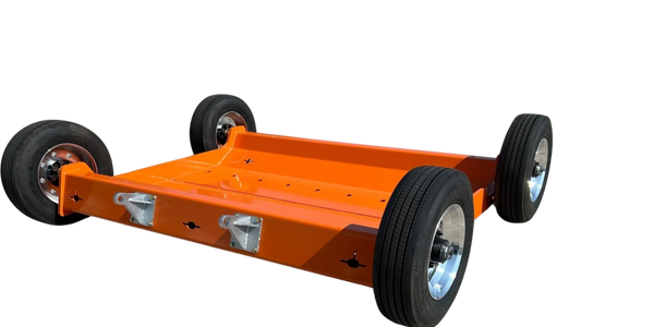 Orange cart with four wheels. Orange cart with four wheels.