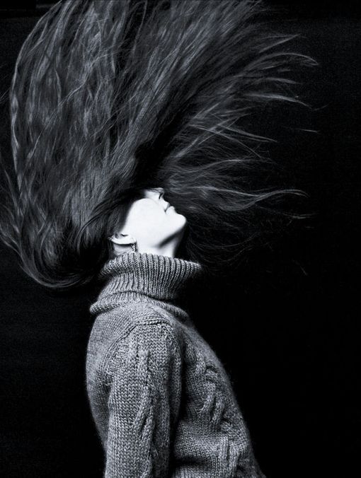 A with very long hair