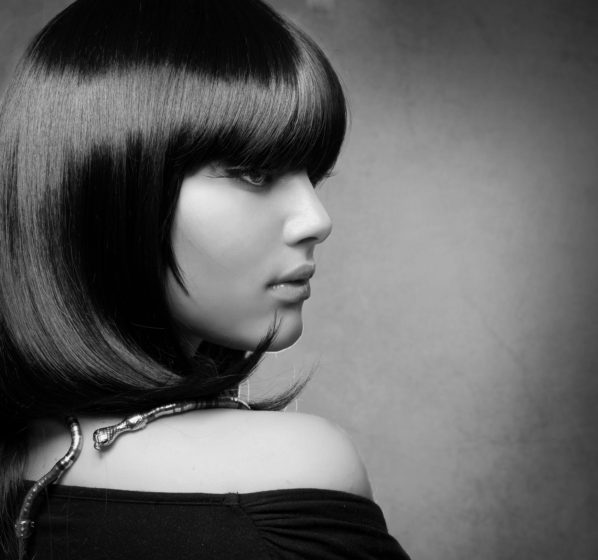 A woman with short hair