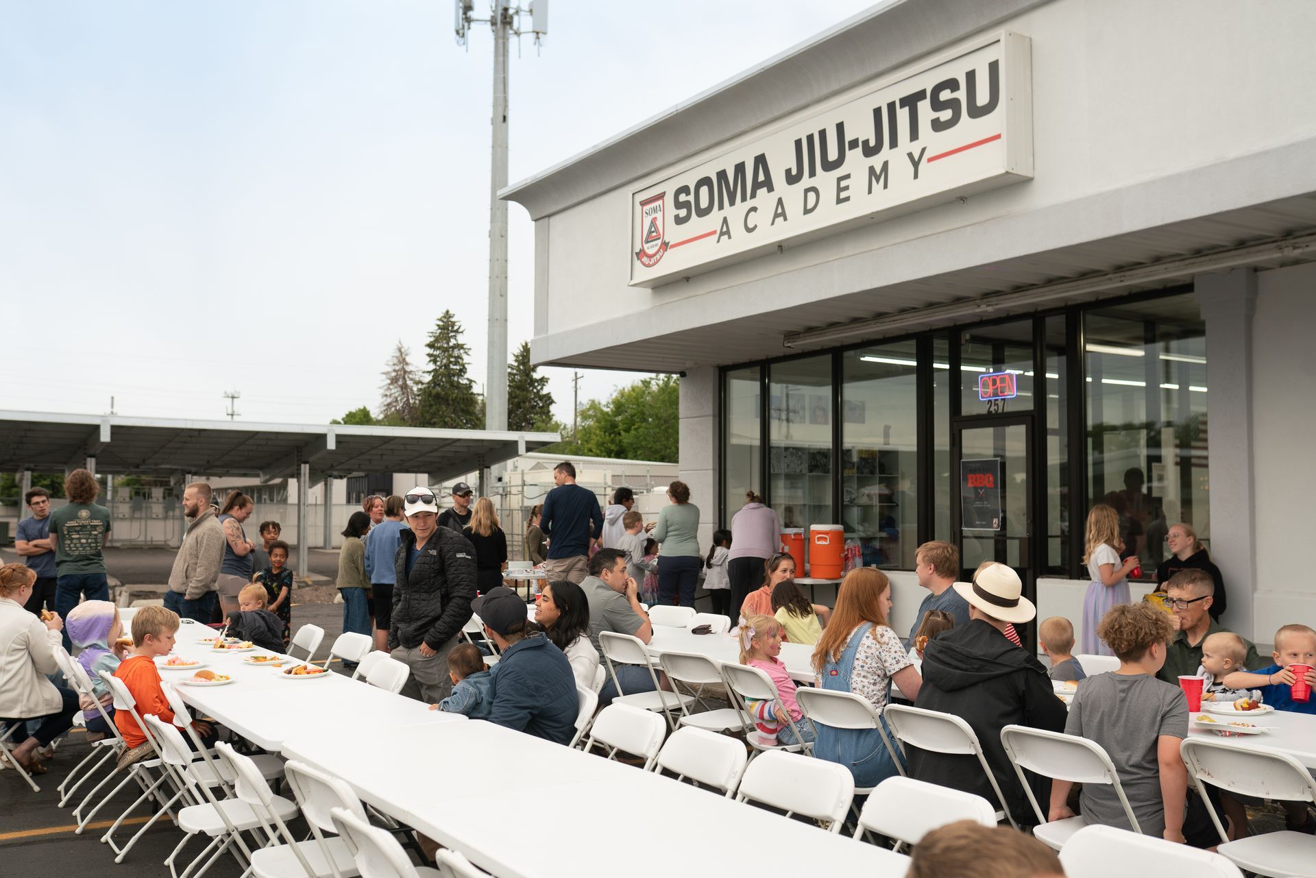 Students drilling Brazilian jiu-jitsu techniques at Soma Jiu-Jitsu Academy in Rexburg, ID for confidence and fitness.