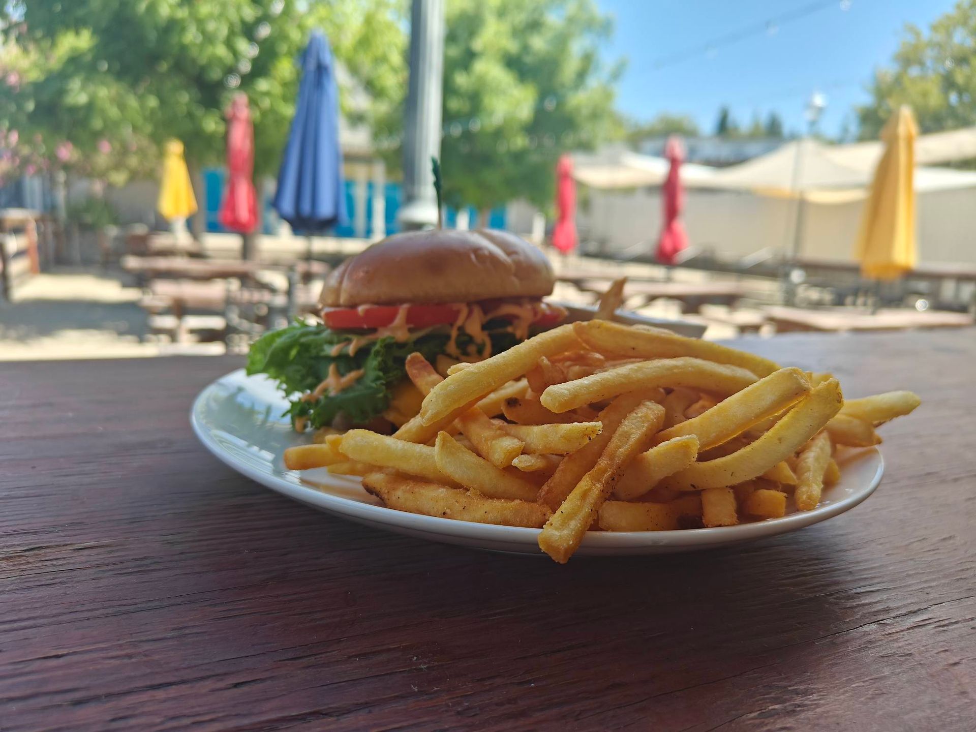 burger and fries