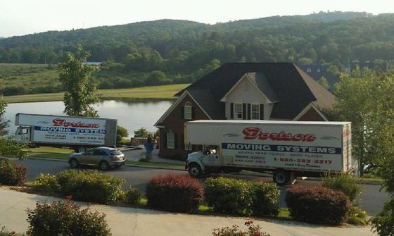 Apartment Movers — Delivery Truck Moving in Residential House in Oneonta, AL