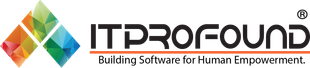 ITPROFOUND logo with a colorful diamond design and tagline: Building Software for Human Empowerment.
