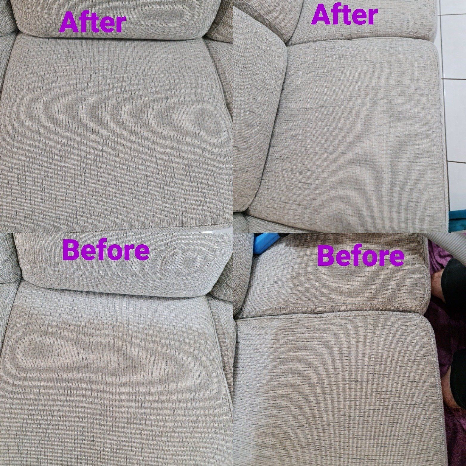 Before and After Lounge Suite Cleaning — Edmonton, QLD — Sam’s Carpet Steam Cleaners