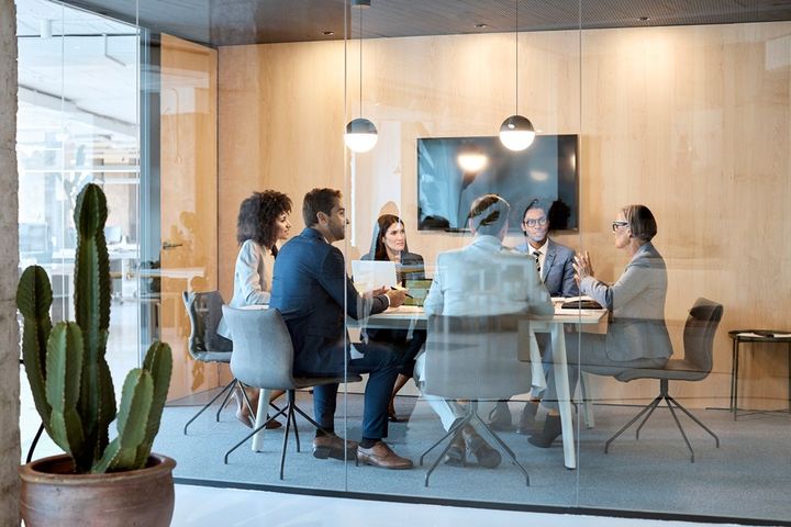 Having A Meeting Inside A Glass Room — Paterson, NJ — AAA Metal & Glass Inc