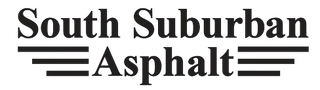 A black and white logo for south suburban asphalt