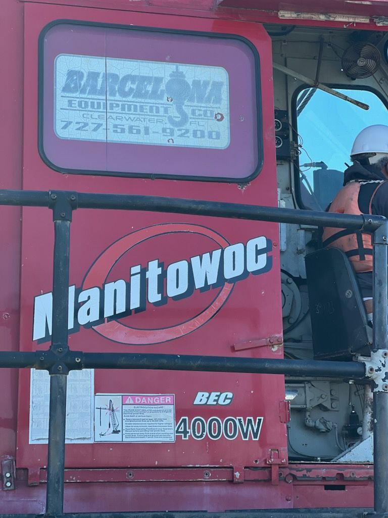 Red construction vehicle with 