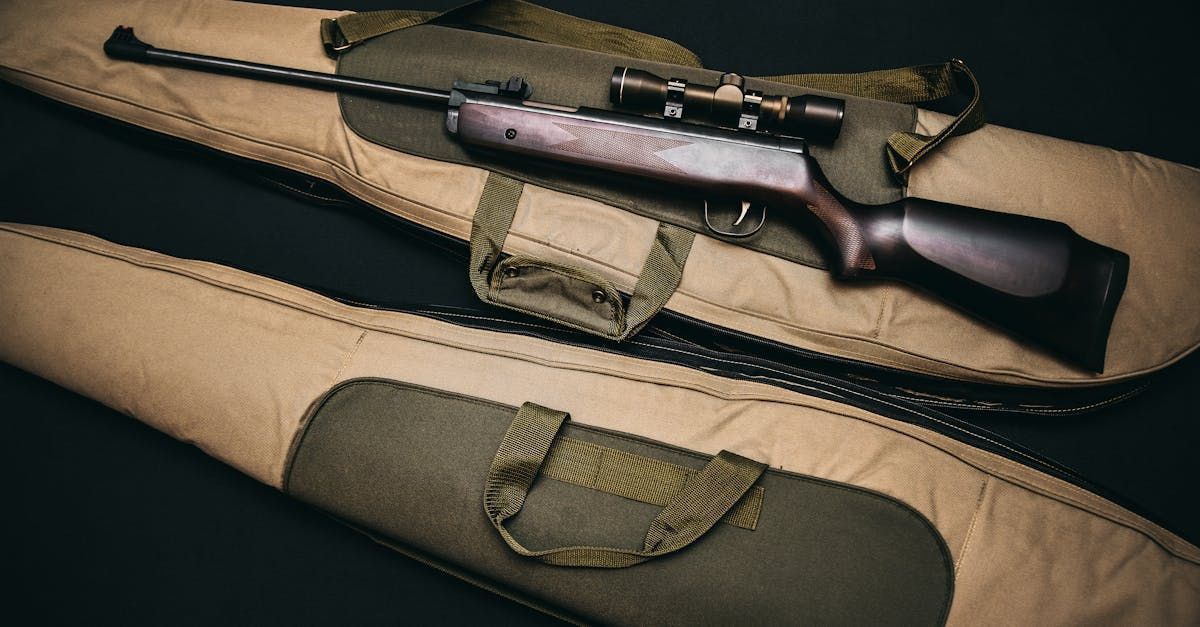 Sniper gun showcased on table.
