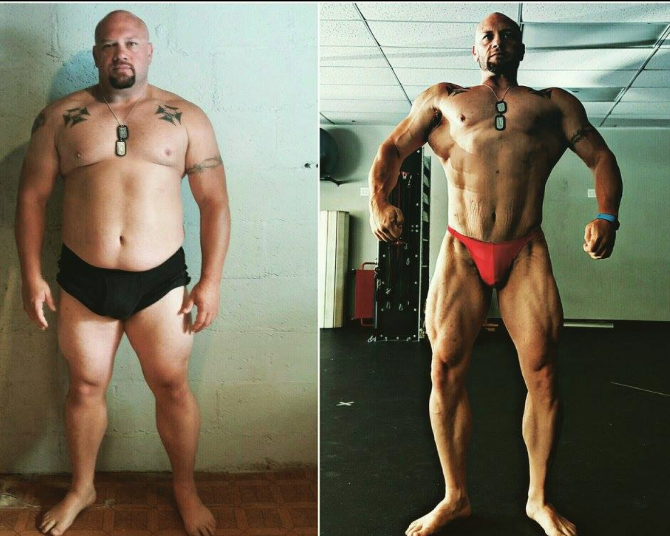 Transformation results highlighting peak conditioning and posing techniques for competition success.