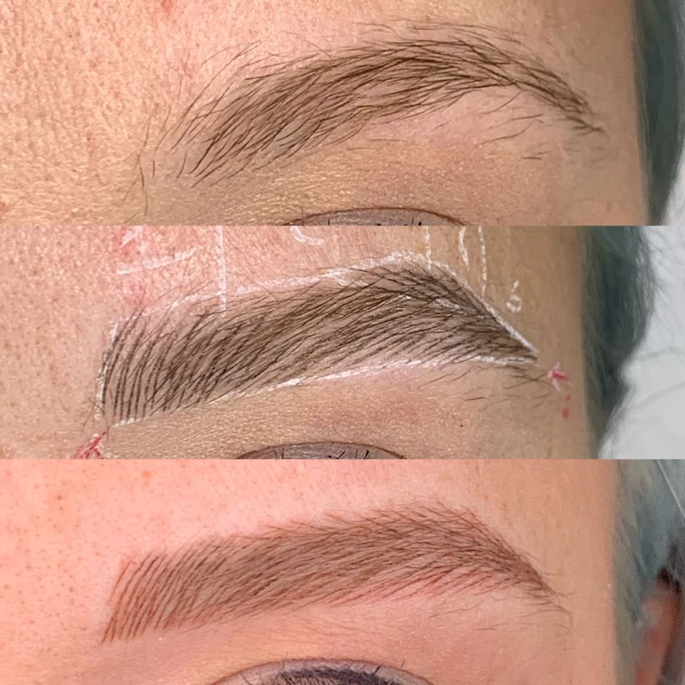 Clienti prima-dopo: tecnica Kris Kros per sopracciglia
