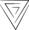 Logo a forma di triangolo geometrico nero con linee angolari concentriche su sfondo bianco.