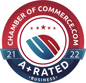 A chamber of commerce a+ rated business logo