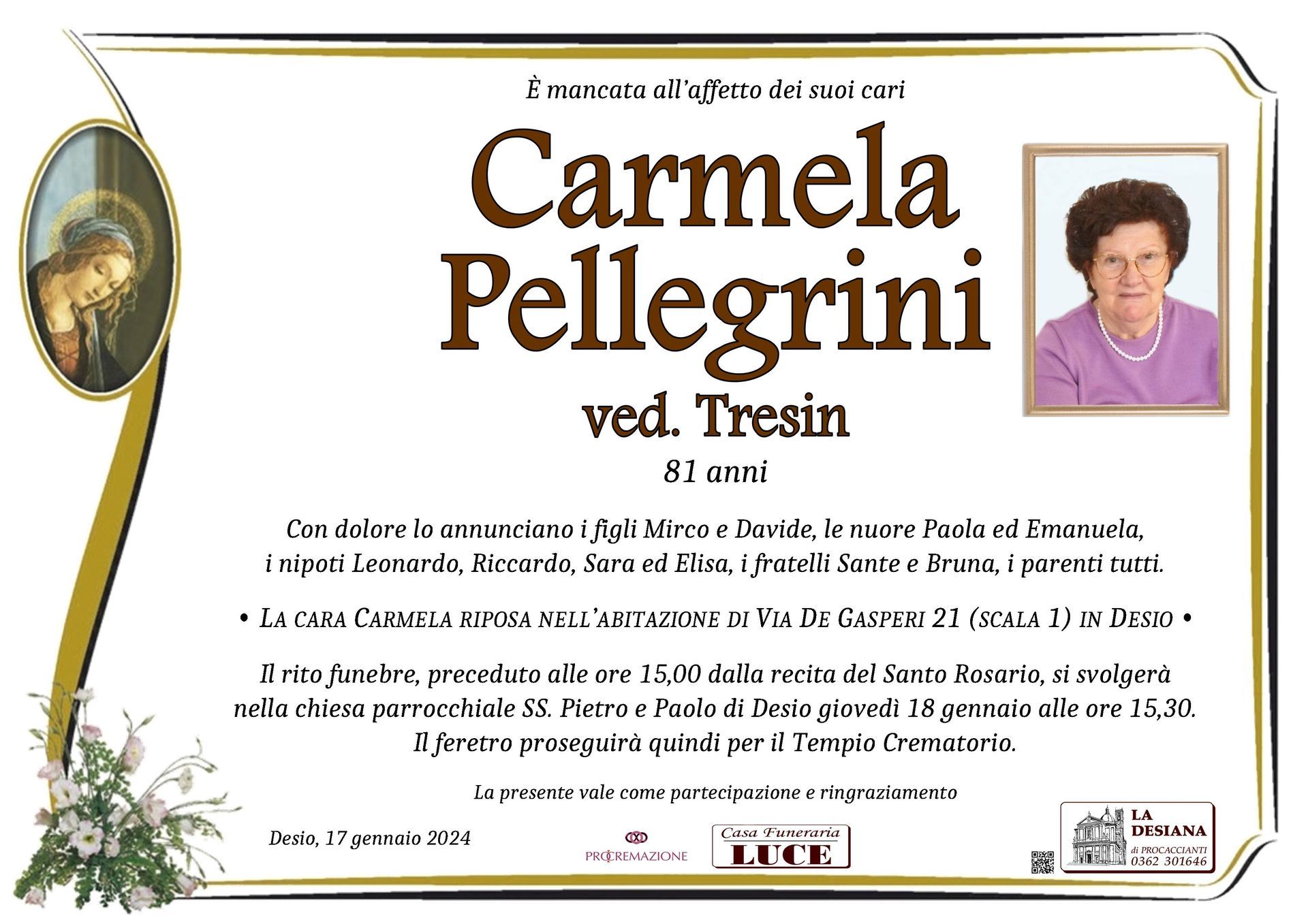 Carmela Pellegrini ved. Tresin
