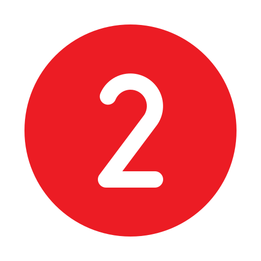 A red circle with the number 2 inside of it