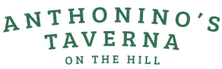 Anthonyino&rsquo;s Taverna logo in green text, reading &ldquo;On the Hill&rdquo;