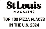 St. Louis Magazine logo with text “Top 100 Pizza Places in the U.S. 2024”