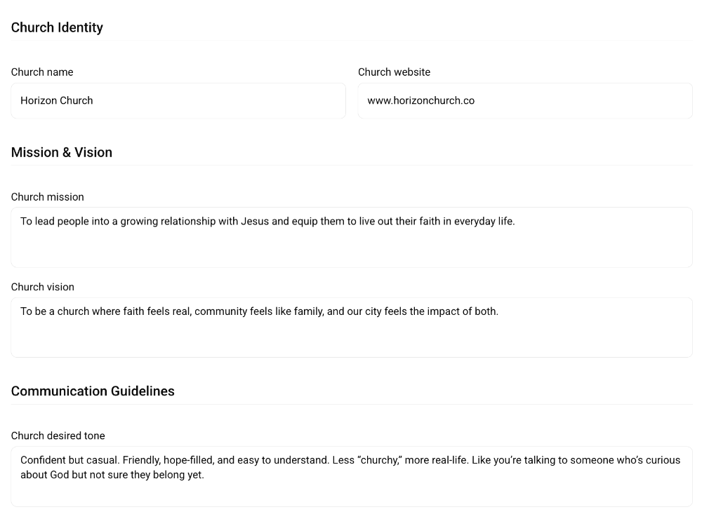 church ai tool with no training