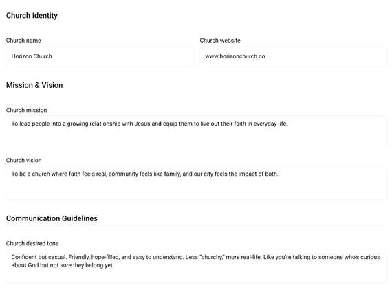 church ai tool with no training
