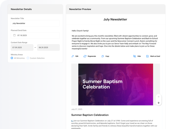 church newsletter builder
