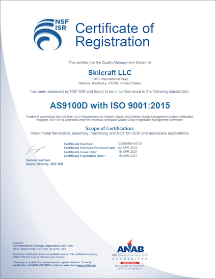 AS9100D with ISO 9001:2015